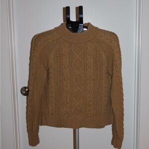 JCrew Cable Knit Tan Sweater